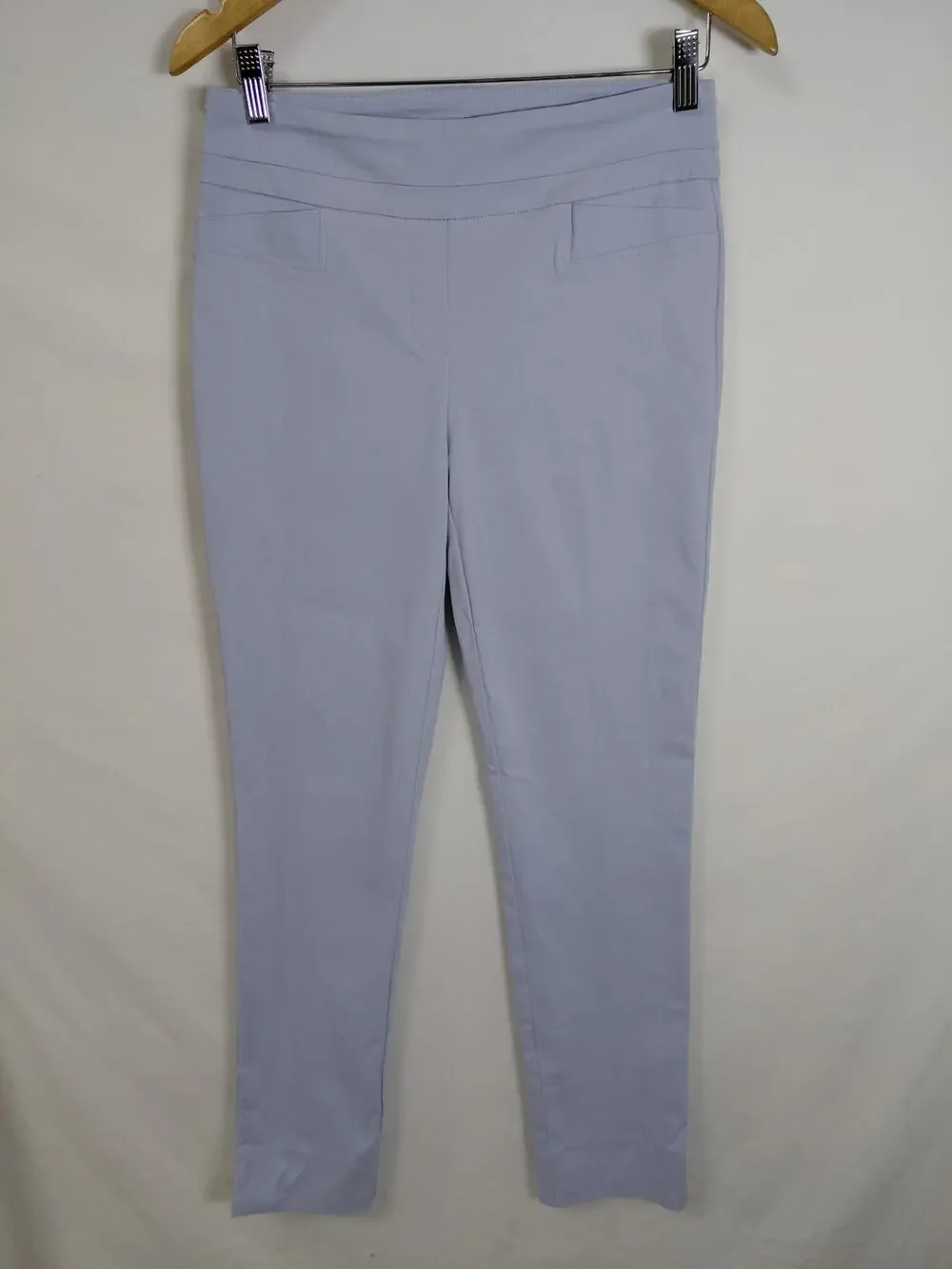 NWT RENUAR Comfort Waist Pants Light Blue Solid Knit Women Size 4
